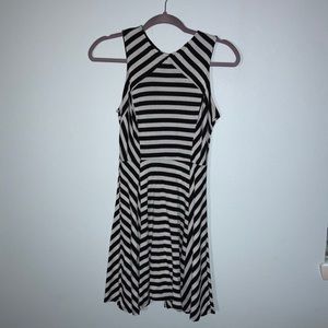 Black white striped dress